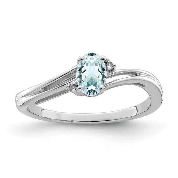 Sterling Silver 2 MM Aquamarine Ring Sterling Silver 2 MM Aquamarine Ring